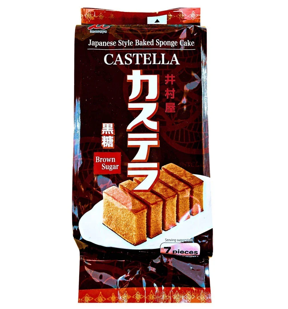 MURAYA JAPANESE STYLE CASTELLA PRE-SLICED BAKED SPONGE POUND CAKE 9.8OZ, 7 PIECES (BROWN SUGAR)